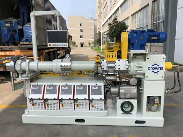 Rubber extruder ready to be shipped to a customer where to increase production capacity