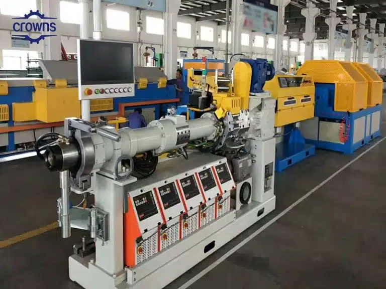 High-performance rubber extruder in action producing quality components